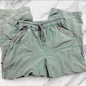 Free People Movement green wide leg cargo pants adjustable waist and pockets